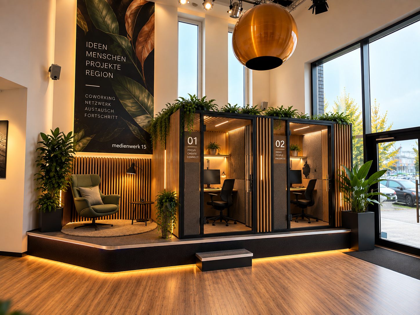 Zwei Office Pods im Medienwerk 15